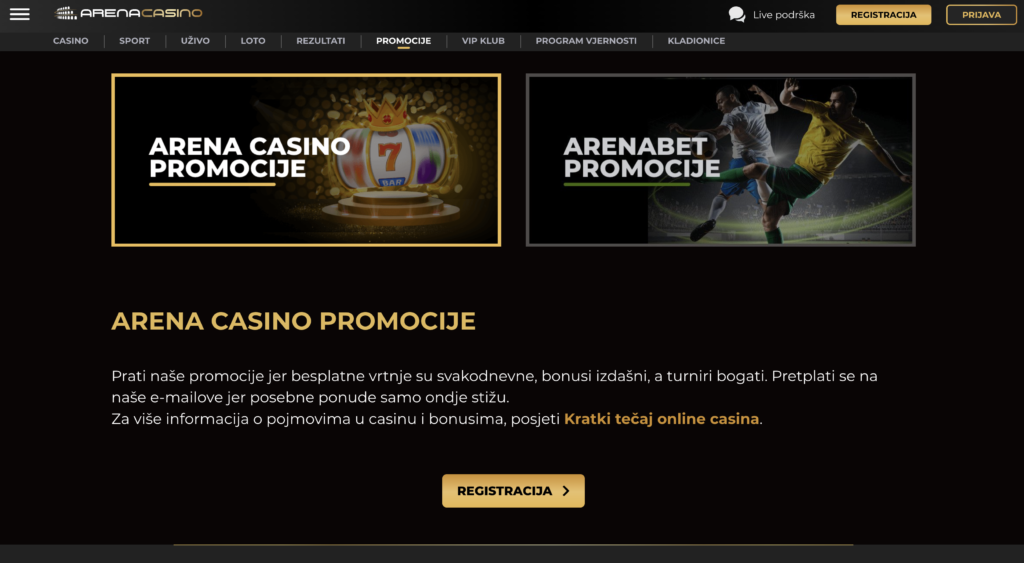 Arena casino promo